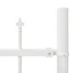 vidaXL Záhradný plot s oblúkovým vrchom, biely, 1,7x1,5 m, oceľ – Obrázok 5