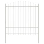 vidaXL Záhradný plot s bielym vrchom, 1,7 x 1,75 m, z ocele – Obrázok 2
