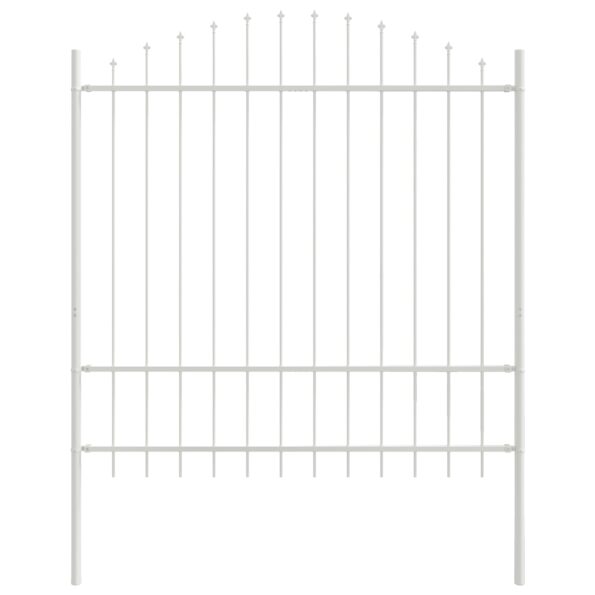 vidaXL Záhradný plot s bielym vrchom, 1,7 x 1,75 m, z ocele – Obrázok 2