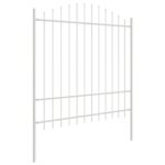 vidaXL Záhradný plot s bielym vrchom, 1,7 x 1,75 m, z ocele – Obrázok 3