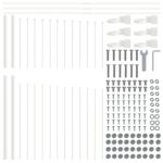 vidaXL Záhradný plot s bielym vrchom, 1,7 x 1,75 m, z ocele – Obrázok 4