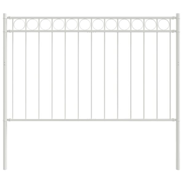 vidaXL Záhradný plot biely 1,7 x 0,8 m z ocele – Obrázok 2