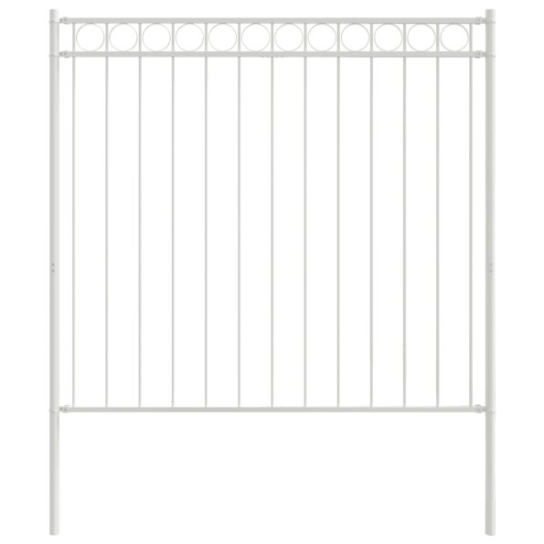 vidaXL Záhradný plot biely 1,7x1,5 m oceľ – Obrázok 2