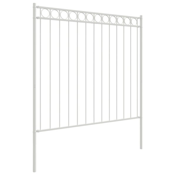 vidaXL Záhradný plot biely 1,7x1,5 m oceľ – Obrázok 3