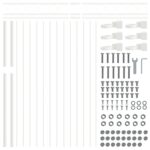vidaXL Záhradný plot biely 1,7x1,5 m oceľ – Obrázok 4
