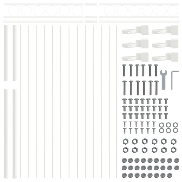 vidaXL Záhradný plot biely 1,7x1,5 m oceľ – Obrázok 4