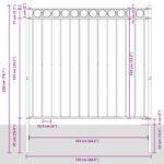 vidaXL Záhradný plot biely 1,7x1,5 m oceľ – Obrázok 6