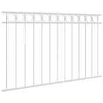 vidaXL plotové panely s kruhom Biela Kov 1,7 x 1 m Odolný – Obrázok 4