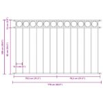 vidaXL plotové panely s kruhom Biela Kov 1,7 x 1 m Odolný – Obrázok 8