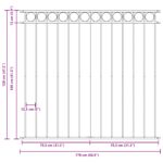vidaXL Plotový panel biely 1,7x1,2 m z ocele – Obrázok 8
