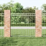 vidaXL Plotový panel biely 1,7x1,5 m z ocele – Obrázok 3