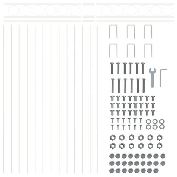 vidaXL Plotový panel biely 1,7x1,5 m z ocele – Obrázok 5