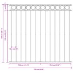 vidaXL Plotový panel biely 1,7x1,5 m z ocele – Obrázok 8