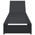 vidaXL Slnečné lehátko Čierna 60x200x27 cm Poly Ratan – Obrázok 4