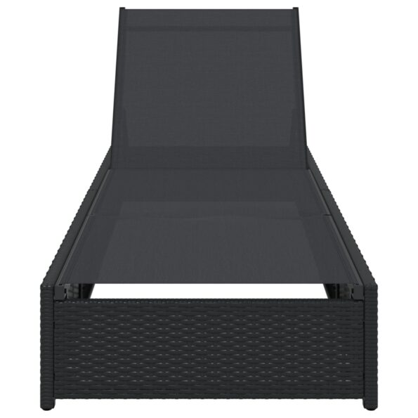 vidaXL Slnečné lehátko Čierna 60x200x27 cm Poly Ratan – Obrázok 4