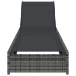 vidaXL Slnečné lehátko Sivé 60x200x27 cm Polyratan – Obrázok 4