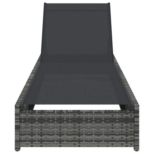 vidaXL Slnečné lehátko Sivé 60x200x27 cm Polyratan – Obrázok 4