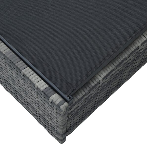 vidaXL Slnečné lehátko Sivé 60x200x27 cm Polyratan – Obrázok 5