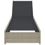 vidaXL Slnečné ležadlo Béžové 60x200x27 cm Poly Ratan – Obrázok 3