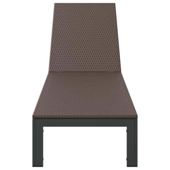 vidaXL Lehátko s kolesami Hnedé z poly ratanom – Obrázok 4