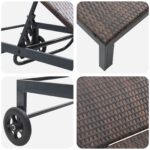 vidaXL Lehátko s kolesami Hnedé z poly ratanom – Obrázok 7