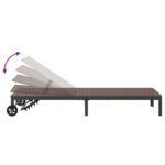 vidaXL Lehátko s kolesami Hnedé z poly ratanom – Obrázok 8