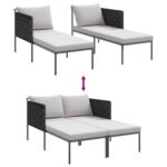 vidaXL Lehátko s vankúšmi pre 2 osoby antracitové 115x153x69,5 cm oceľ – Obrázok 10