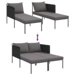vidaXL Lehátko s vankúšmi pre 2 osoby antracit 115x153x69,5 cm oceľ – Obrázok 10