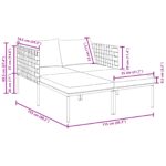 vidaXL Lehátko s vankúšmi pre 2 osoby antracit 115x153x69,5 cm oceľ – Obrázok 11