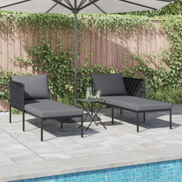 42004135_3.jpg vidaXL Lehátko s vankúšmi pre 2 osoby antracit 115x153x69,5 cm oceľ – Obrázok 3