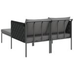 vidaXL Lehátko s vankúšmi pre 2 osoby antracit 115x153x69,5 cm oceľ – Obrázok 8