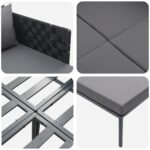 vidaXL Lehátko s vankúšmi pre 2 osoby antracit 115x153x69,5 cm oceľ – Obrázok 9