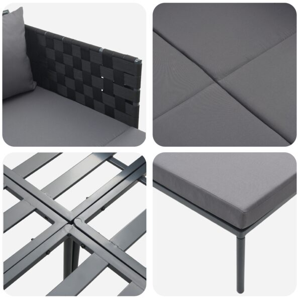 42004135_9.jpg vidaXL Lehátko s vankúšmi pre 2 osoby antracit 115x153x69,5 cm oceľ – Obrázok 9