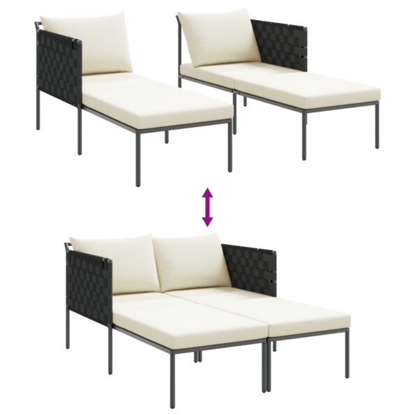 vidaXL Lehátko s vankúšmi pre 2 osoby antracit 115x153x69,5 cm oceľ – Obrázok 10