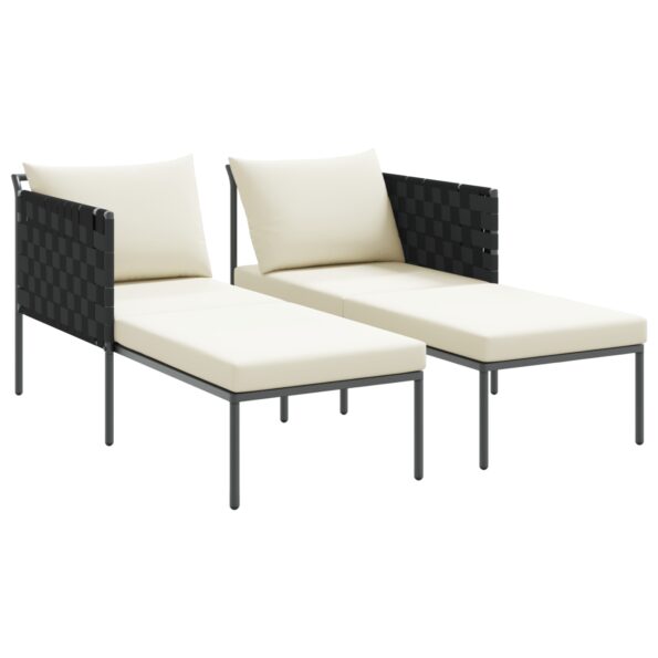 vidaXL Lehátko s vankúšmi pre 2 osoby antracit 115x153x69,5 cm oceľ – Obrázok 4
