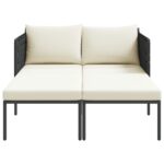 vidaXL Lehátko s vankúšmi pre 2 osoby antracit 115x153x69,5 cm oceľ – Obrázok 6