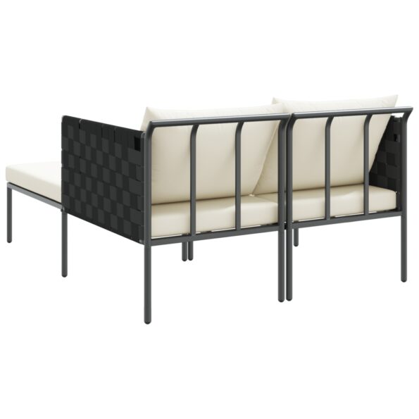 vidaXL Lehátko s vankúšmi pre 2 osoby antracit 115x153x69,5 cm oceľ – Obrázok 8