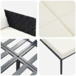 vidaXL Lehátko s vankúšmi pre 2 osoby antracit 115x153x69,5 cm oceľ – Obrázok 9