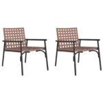 vidaXL Záhradné stoličky 2 ks Čierna 79x56x73,5 cm Poly Ratan – Obrázok 2