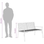 vidaXL Záhradná lavička Čierna 113x79x75 cm Poly Ratan – Obrázok 10