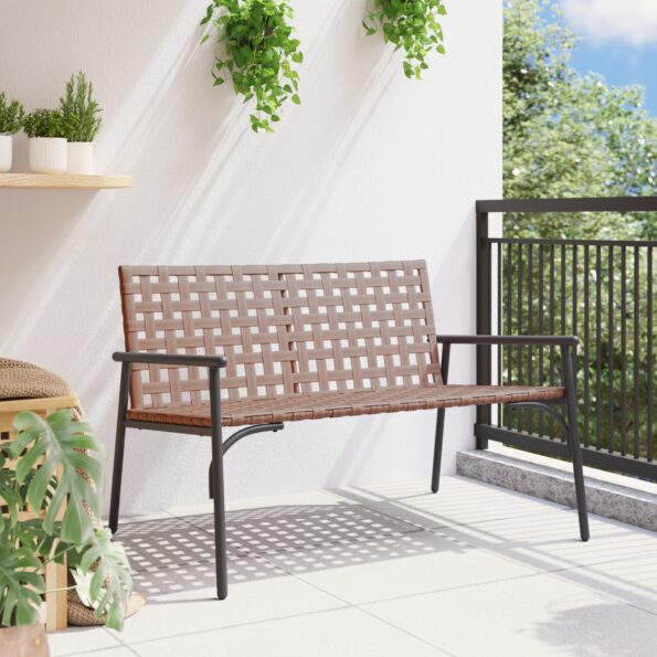 42004144_3.jpg vidaXL Záhradná lavička Čierna 113x79x75 cm Poly Ratan – Obrázok 3