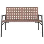 vidaXL Záhradná lavička Čierna 113x79x75 cm Poly Ratan – Obrázok 4