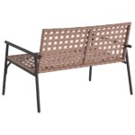 vidaXL Záhradná lavička Čierna 113x79x75 cm Poly Ratan – Obrázok 6