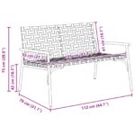 vidaXL Záhradná lavička Čierna 113x79x75 cm Poly Ratan – Obrázok 9