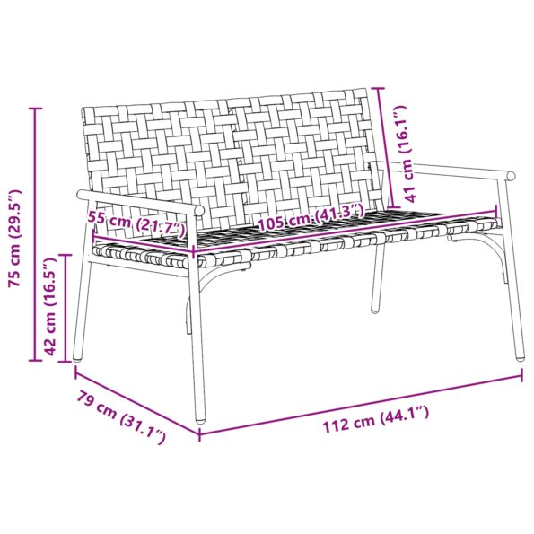 42004144_9.jpg vidaXL Záhradná lavička Čierna 113x79x75 cm Poly Ratan – Obrázok 9