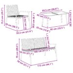 vidaXL 4-dielna vonkajšia kávová súprava hnedá ratan a oceľ – Obrázok 10