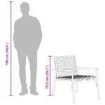 vidaXL 4-dielna vonkajšia kávová súprava hnedá ratan a oceľ – Obrázok 11