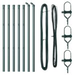 vidaXL Stĺpy plotu 7 ks Zelené Ø32 mm 80 cm Zinkovaná oceľ – Obrázok 3