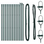 vidaXL Stĺpiky plotu 13 ks Zelené Ø32 mm 80 cm Pozinkovaná oceľ – Obrázok 3