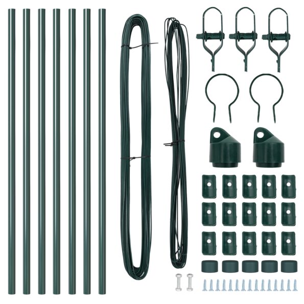 42004188_4.jpg vidaXL Stĺpiky plotu 7 ks Zelená Ø32 mm 100 cm Pozinkovaná oceľ – Obrázok 4